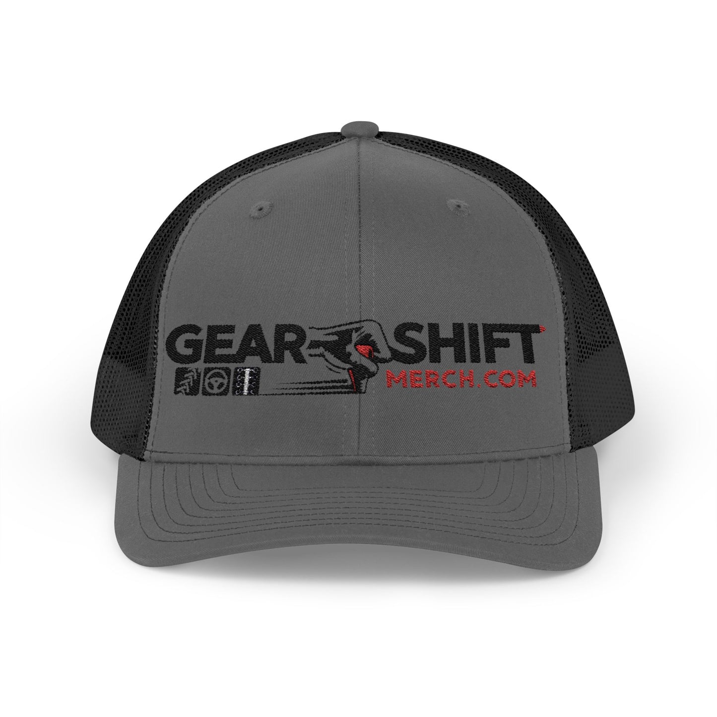 Embroidered Gear Shift Merch Snapback Trucker Cap