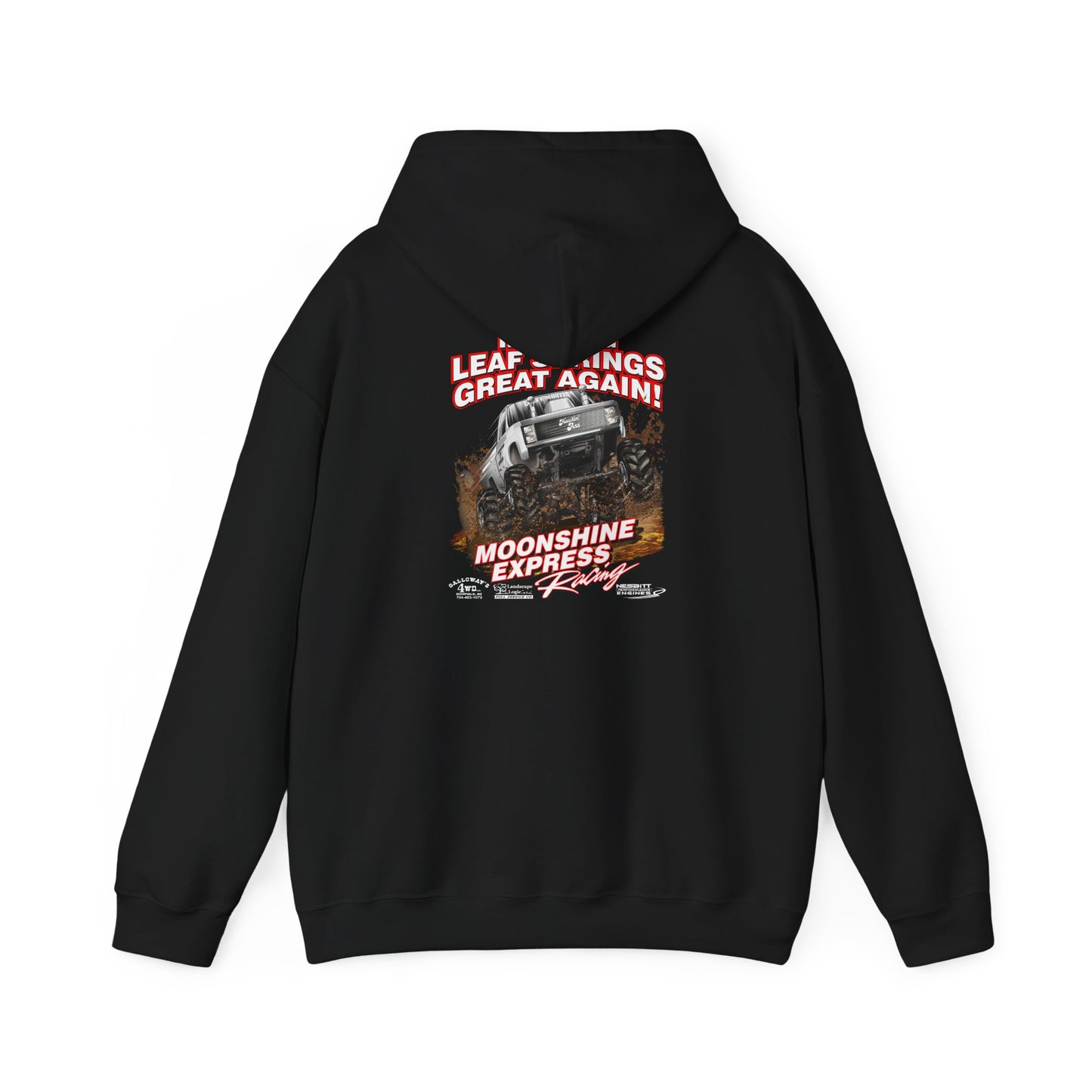 Moonshine Express Make Leaf Springs Great Again Hoodie Full Chest-Gildan 185000