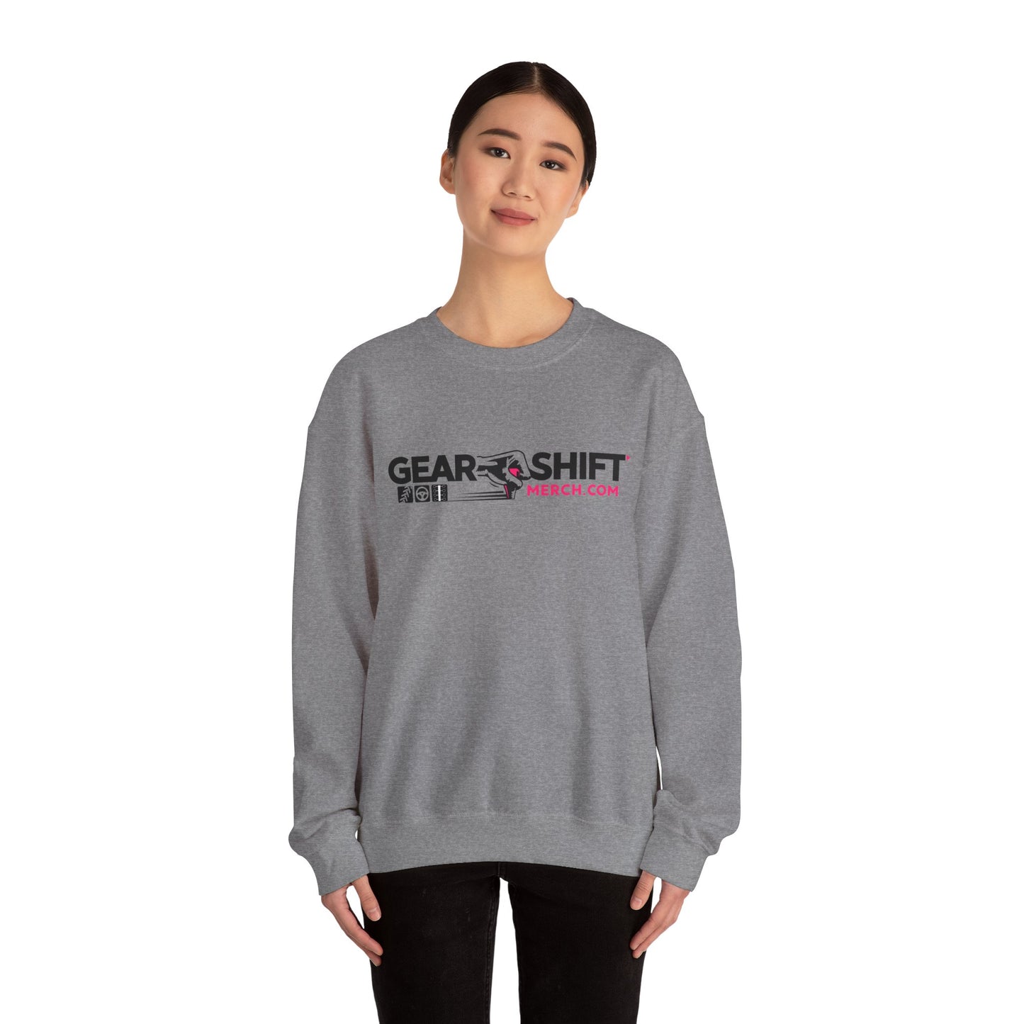 Pink Logo Gear Shift Merch Crewneck Sweatshirt ---Gildan 185000