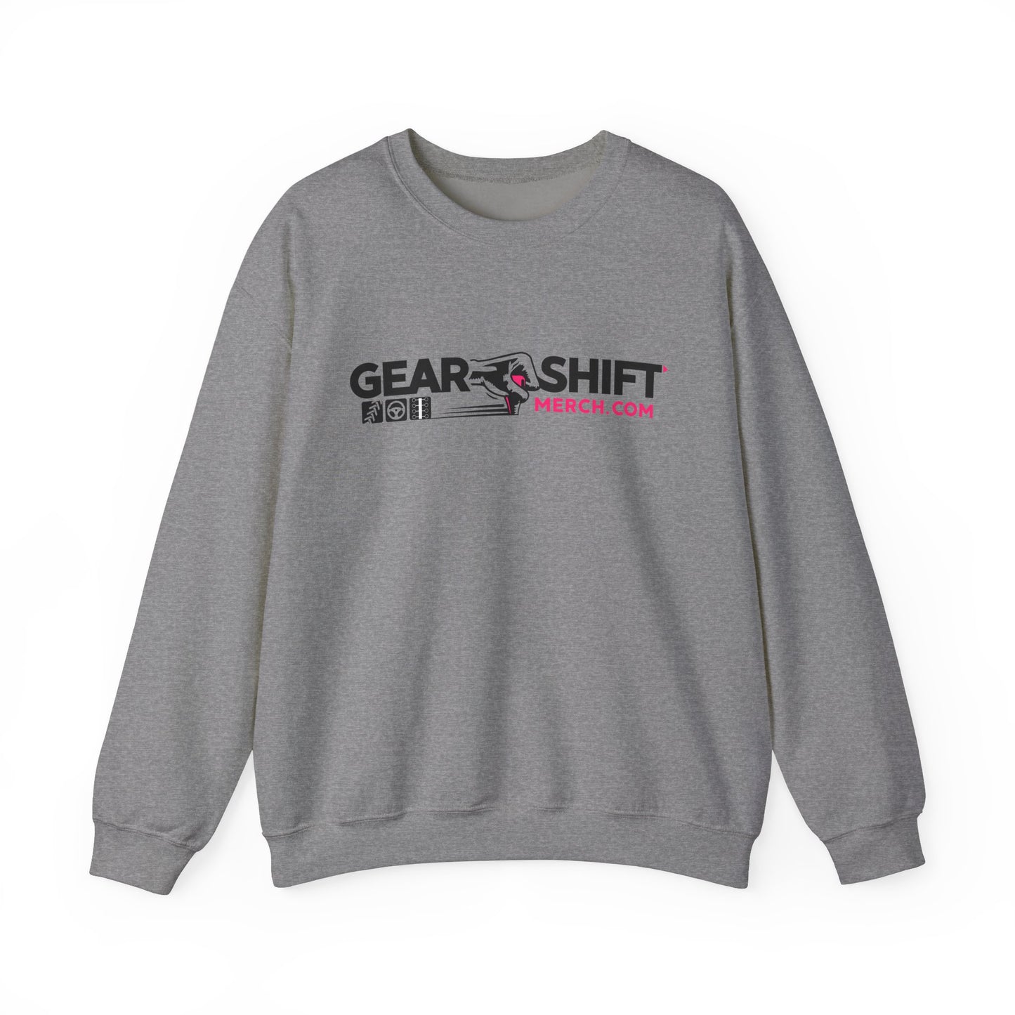 Pink Logo Gear Shift Merch Crewneck Sweatshirt ---Gildan 185000