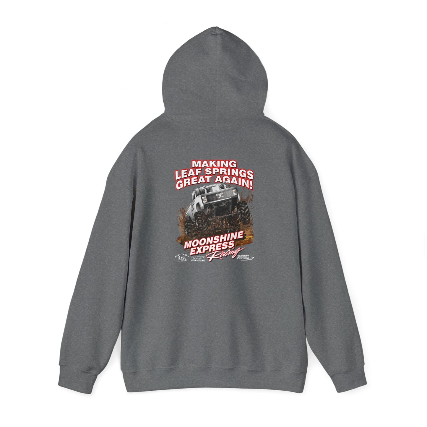 Moonshine Express Make Leaf Springs Great Again Hoodie Full Chest-Gildan 185000