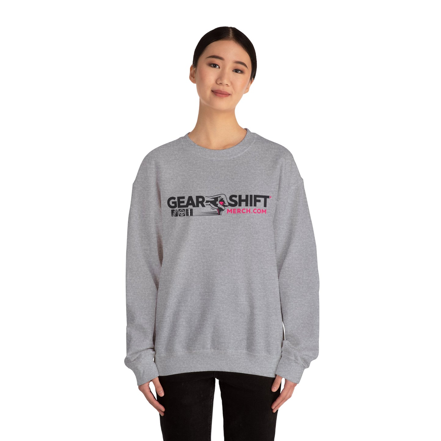 Pink Logo Gear Shift Merch Crewneck Sweatshirt ---Gildan 185000