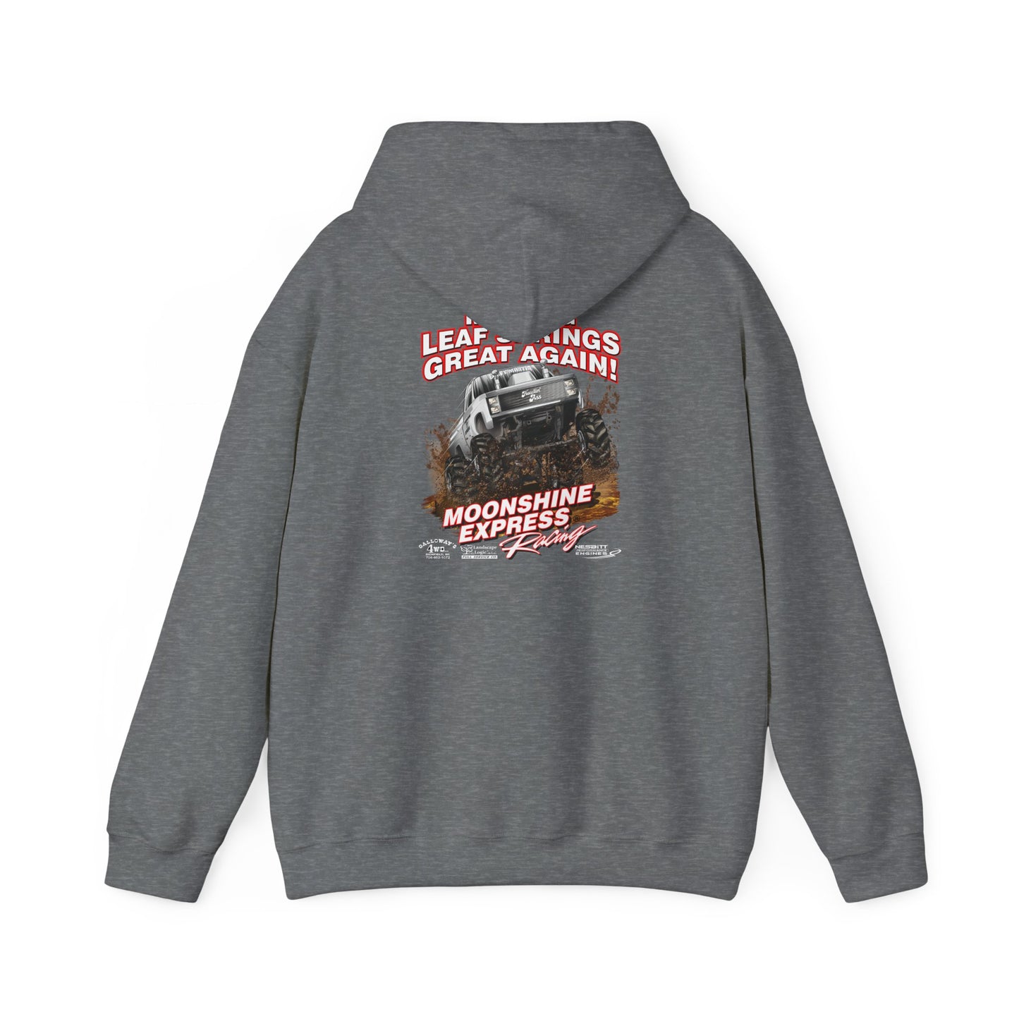 Moonshine Express Make Leaf Springs Great Again Hoodie Full Chest-Gildan 185000