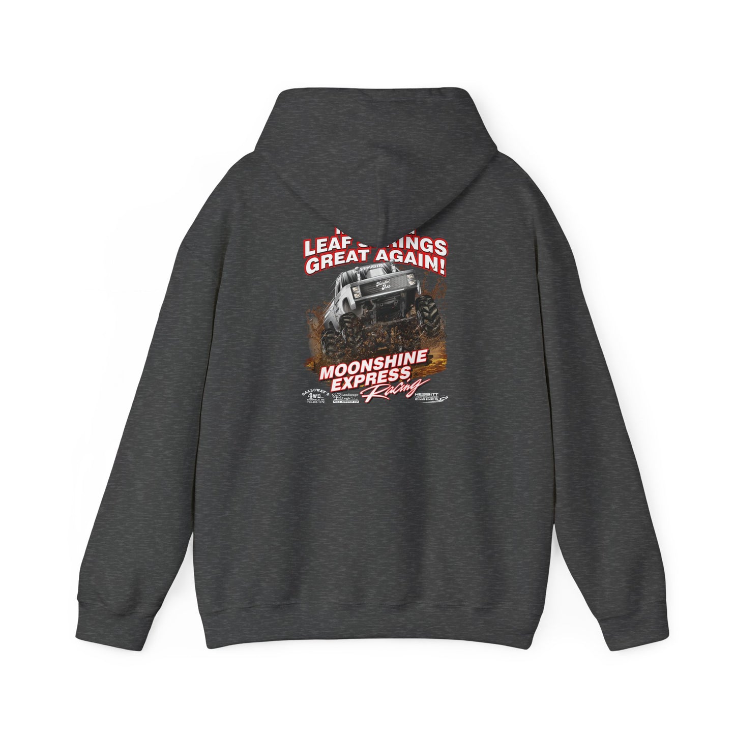 Moonshine Express Make Leaf Springs Great Again Hoodie Full Chest-Gildan 185000