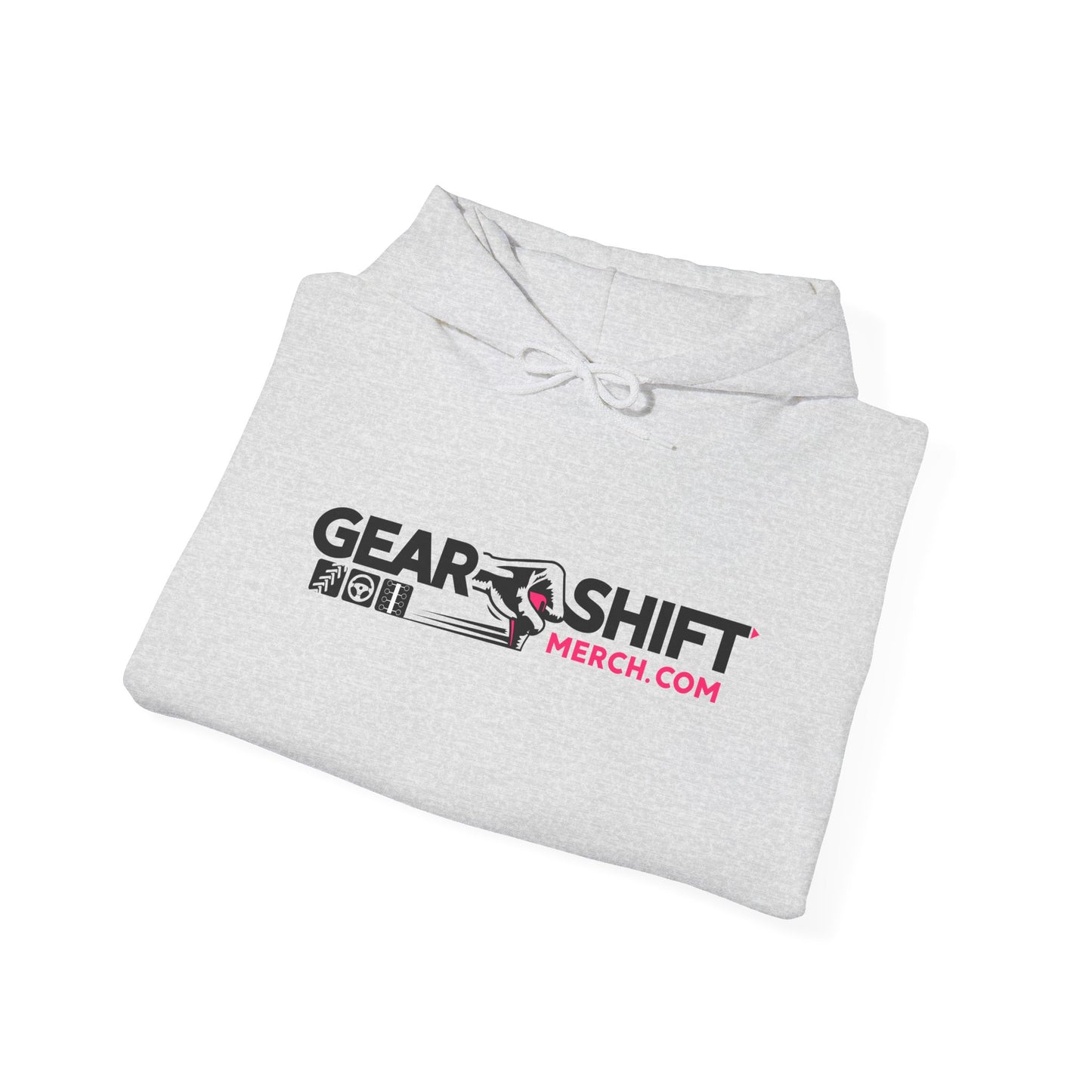 Pink Logo Gear Shift Merch Hoodie ---Gildan 185000