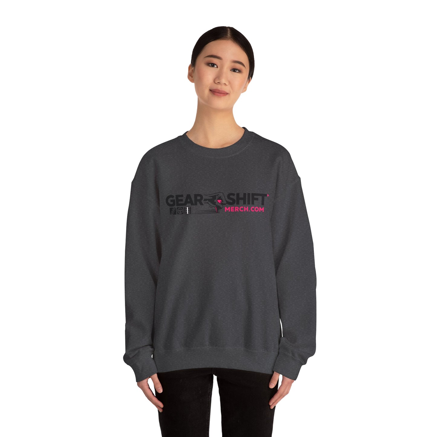 Pink Logo Gear Shift Merch Crewneck Sweatshirt ---Gildan 185000