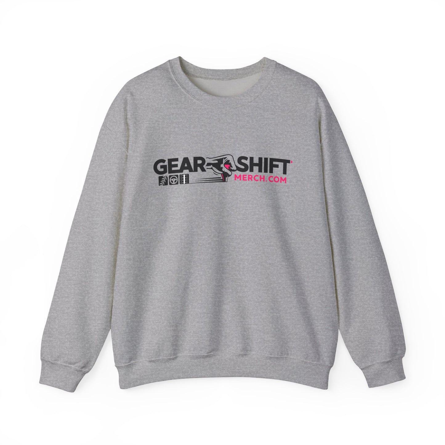 Pink Logo Gear Shift Merch Crewneck Sweatshirt ---Gildan 185000