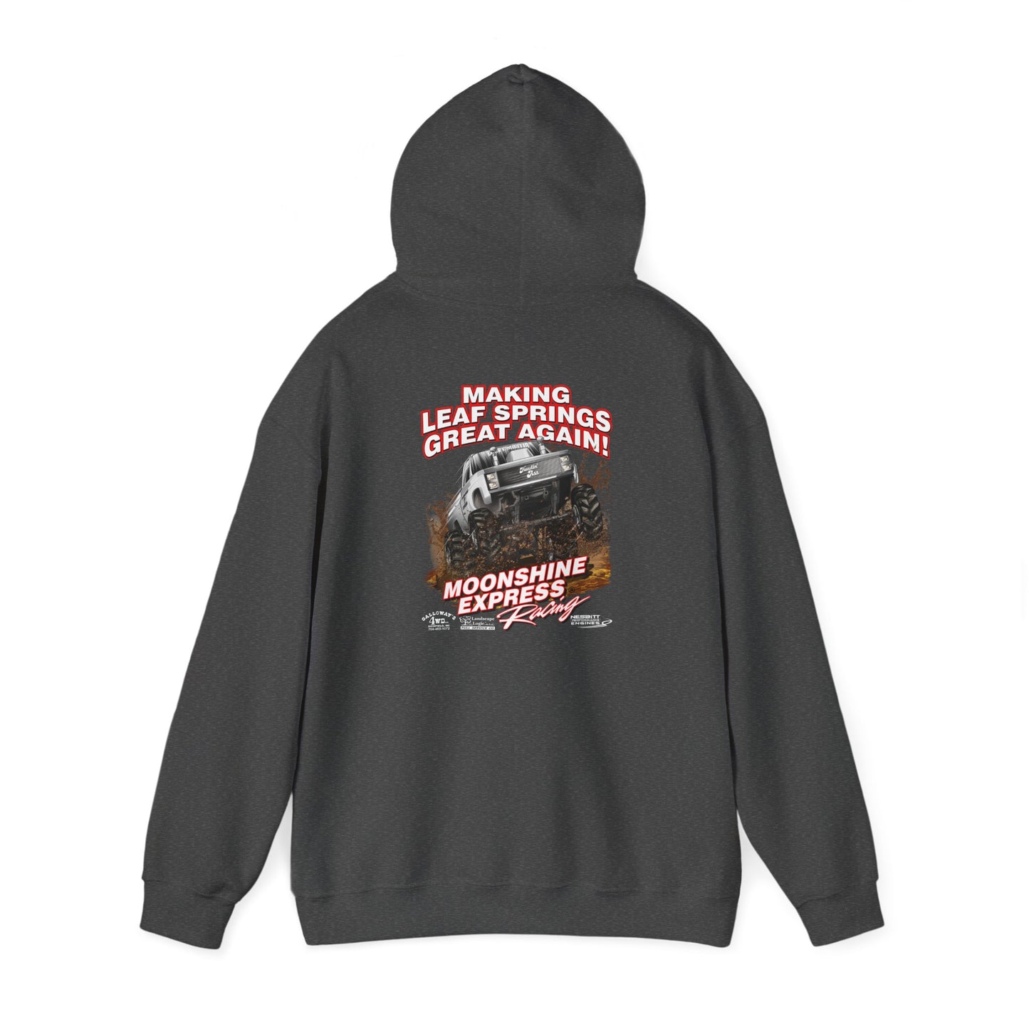 Moonshine Express Make Leaf Springs Great Again Hoodie Full Chest-Gildan 185000